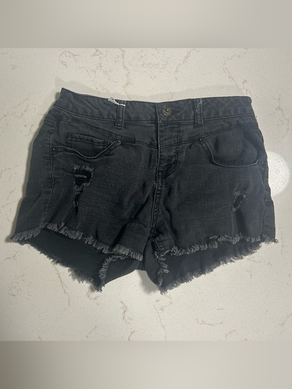 Mudd Black Distressed Denim Cutoff Shorts